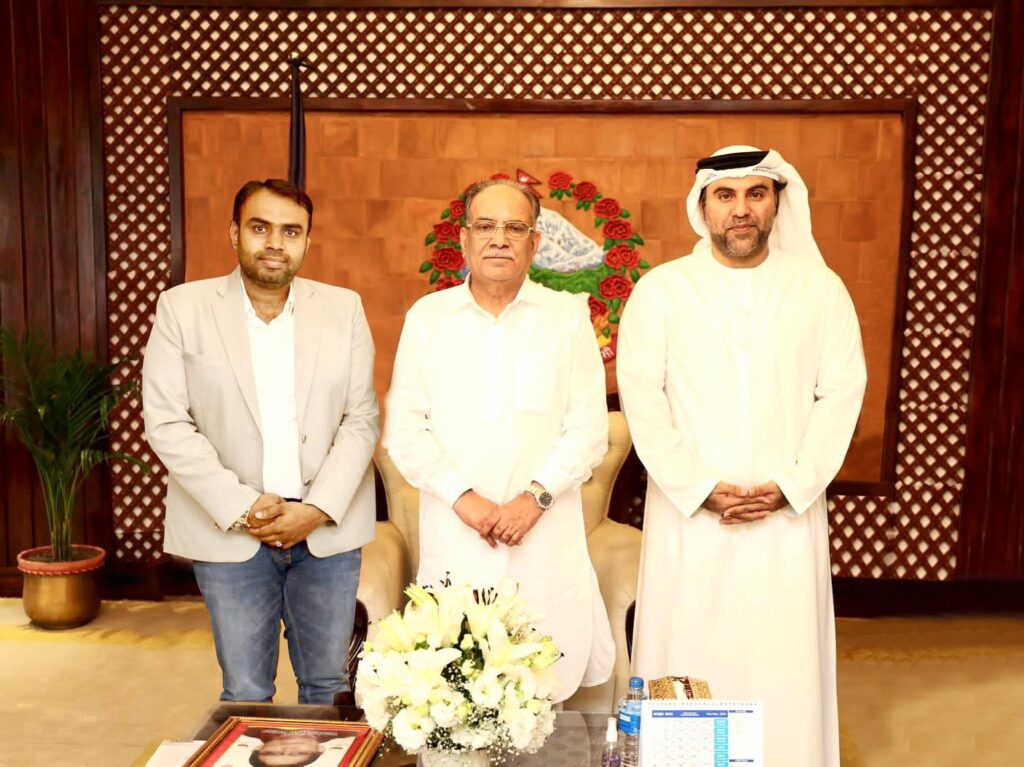 Paying Homage to Nepal's First Lady: His Excellency, Dr. Bu Abdullah and Dr. Thousif Pasha, extend condolences.