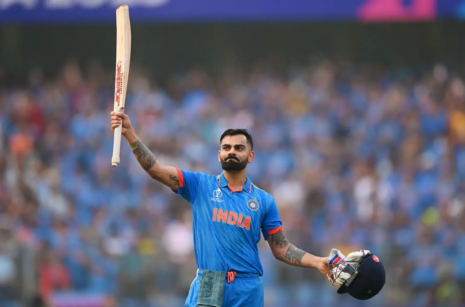 Virat Kohli India celebrates 50th century Cricket November 15