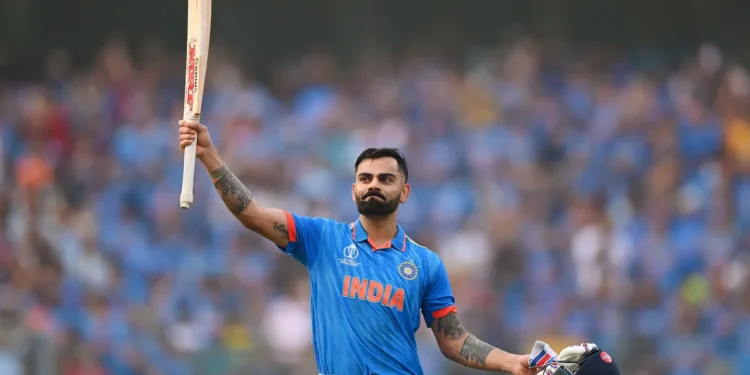Virat Kohli India celebrates 50th century Cricket November 15