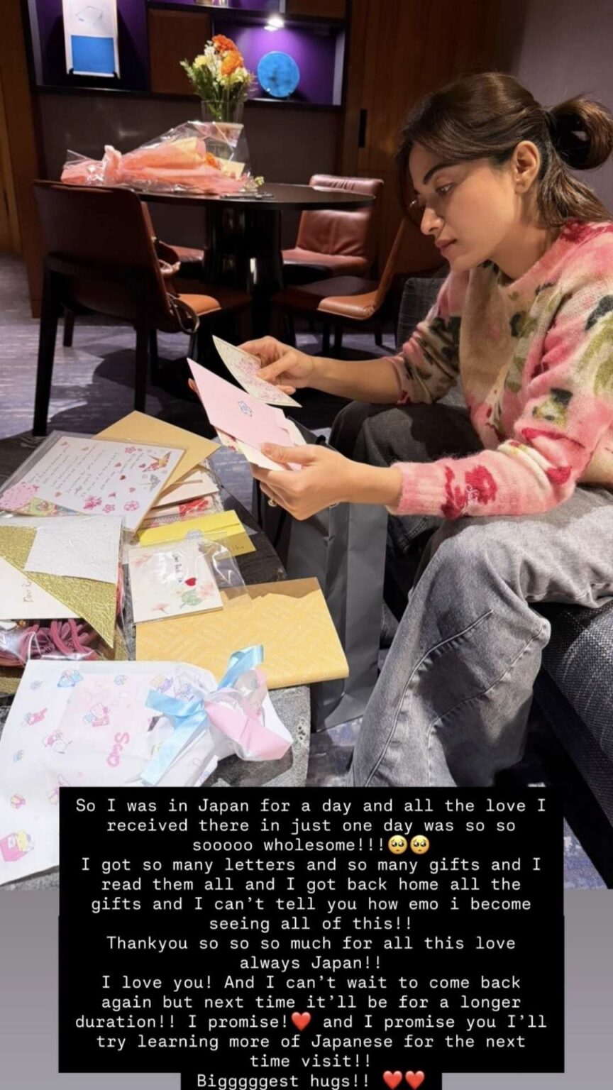 Japanese fans shower Rashmika Mandanna with handwritten notes - Asiapedia