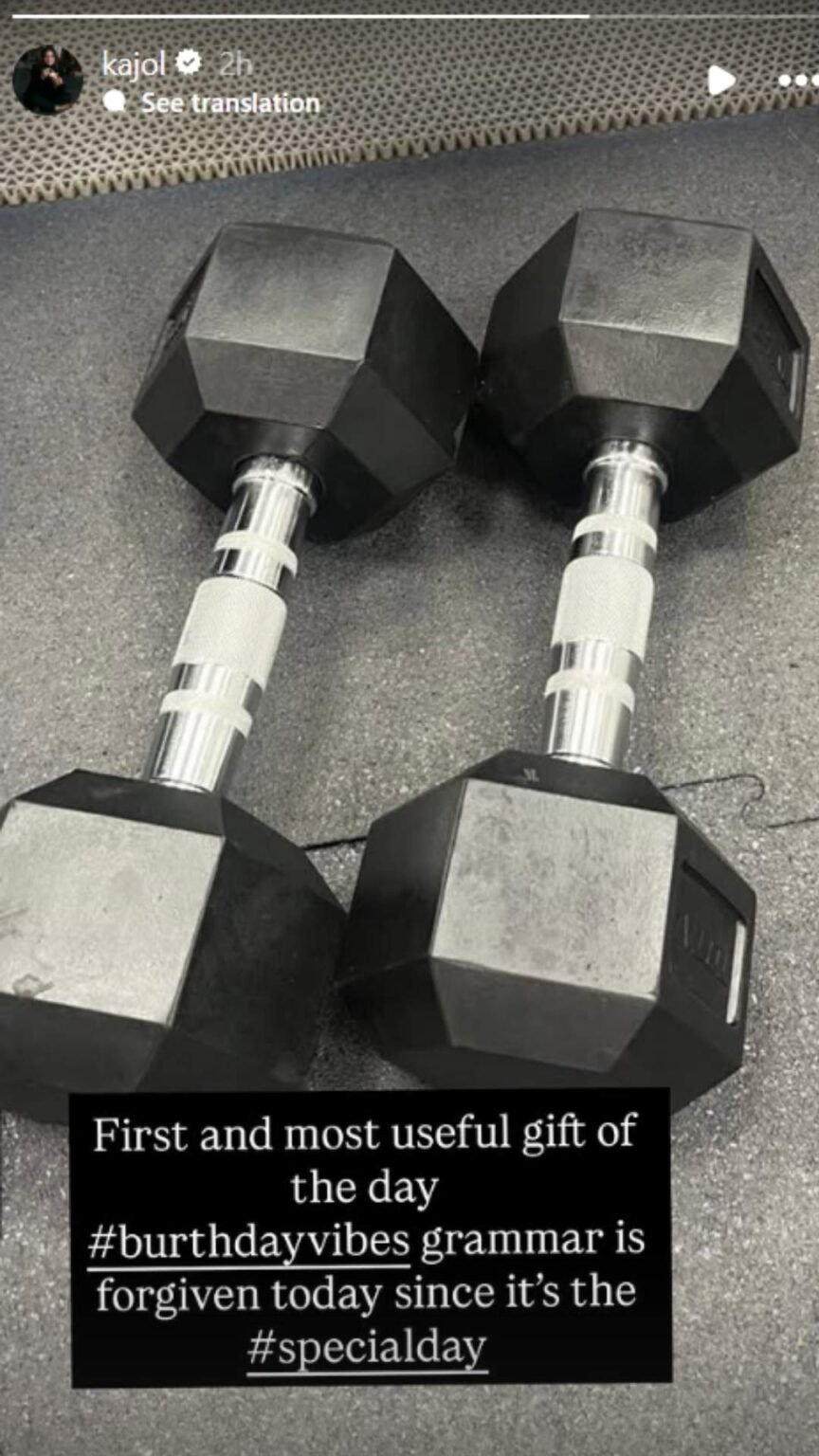 Kajol turns 52, kicks off birthday with dumbbells - Asiapedia